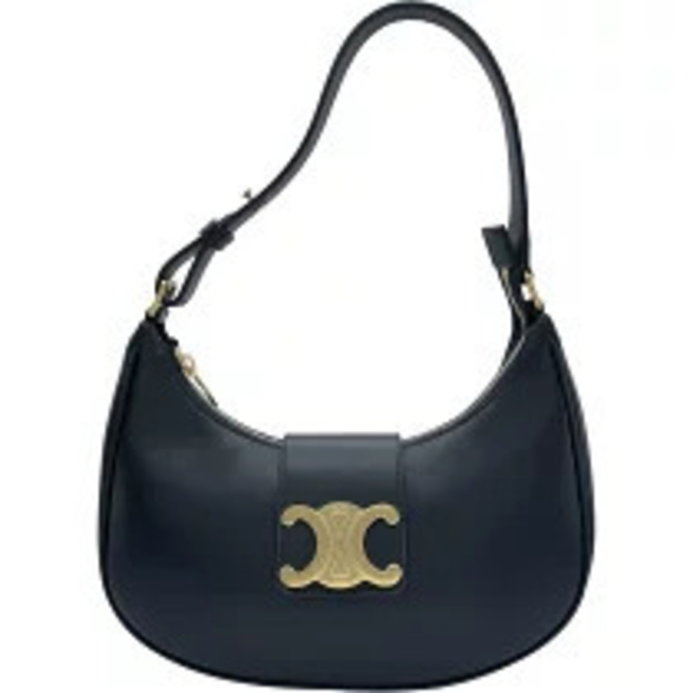 Celine Ava Black Leather Shoulder Bag